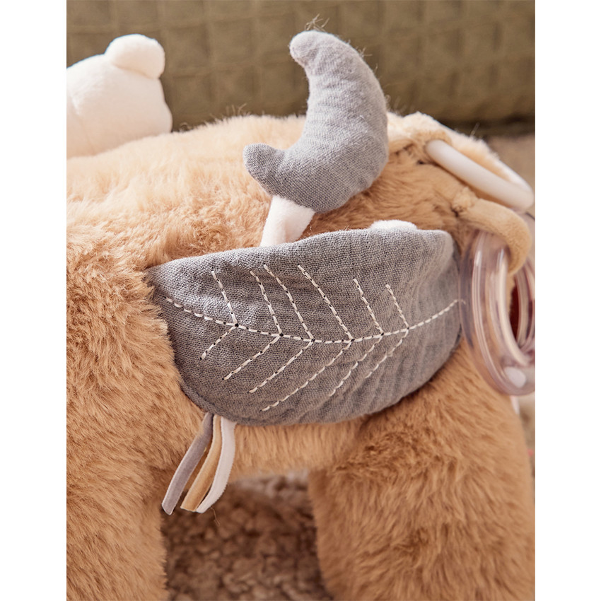 Peluche d'activité et d'éveil Vache Fluffy Beige 