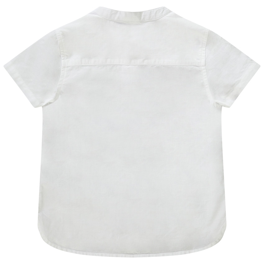 Chemise manches courtes uni col mao pour bébé garçon 
