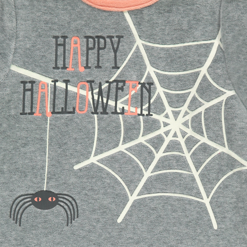 Pyjama en velours avec toile d'araignée printée HALLOWEEN 