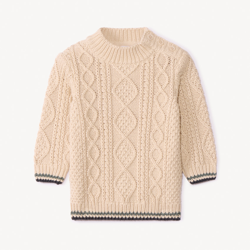 Pull en tricot torsadé et col montant pour bébé garçon 