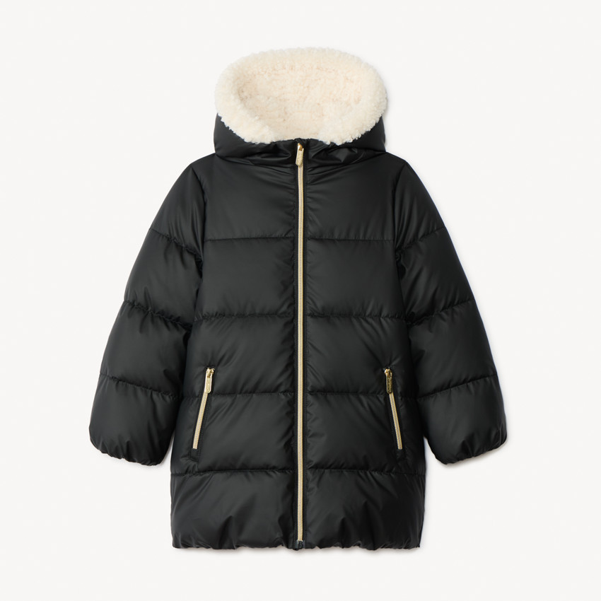 Doudoune en toile doublée avec fleur matelassée pour fille 