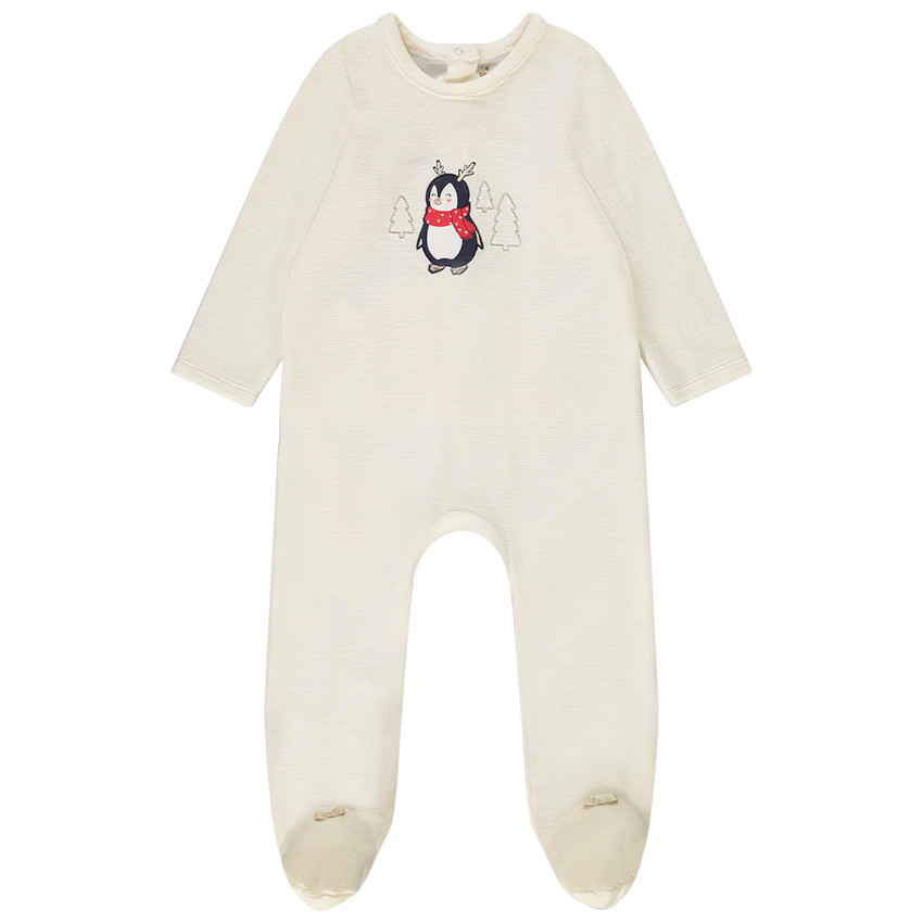 Dors-bien en velours print fantaisie pour bébé fille 