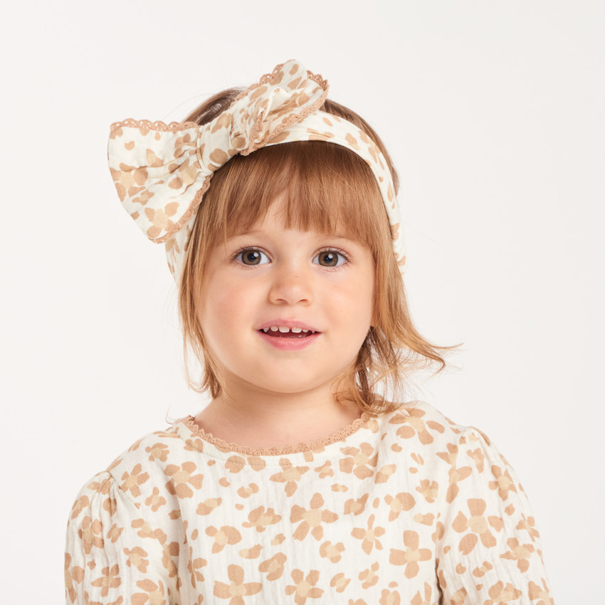 Ensemble robe et bandeau bébé fille imprimé léopard 