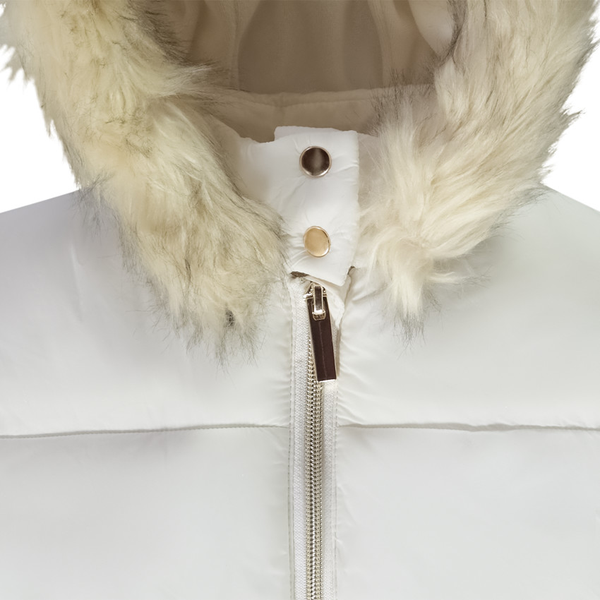 Doudoune longue à capuche en toile pour fille 