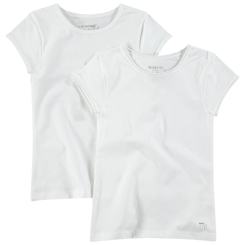 Junior - Lot de 2 maillots de corps unis en jersey avec logo printé 