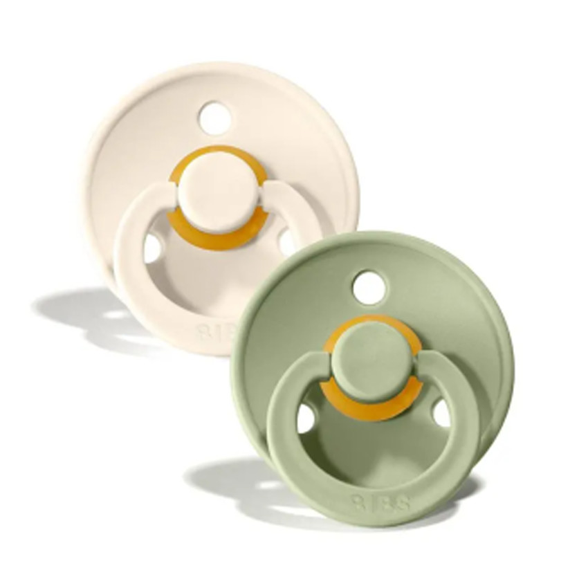 Lot de 2 sucettes colour 0-6 mois - sage/ivory