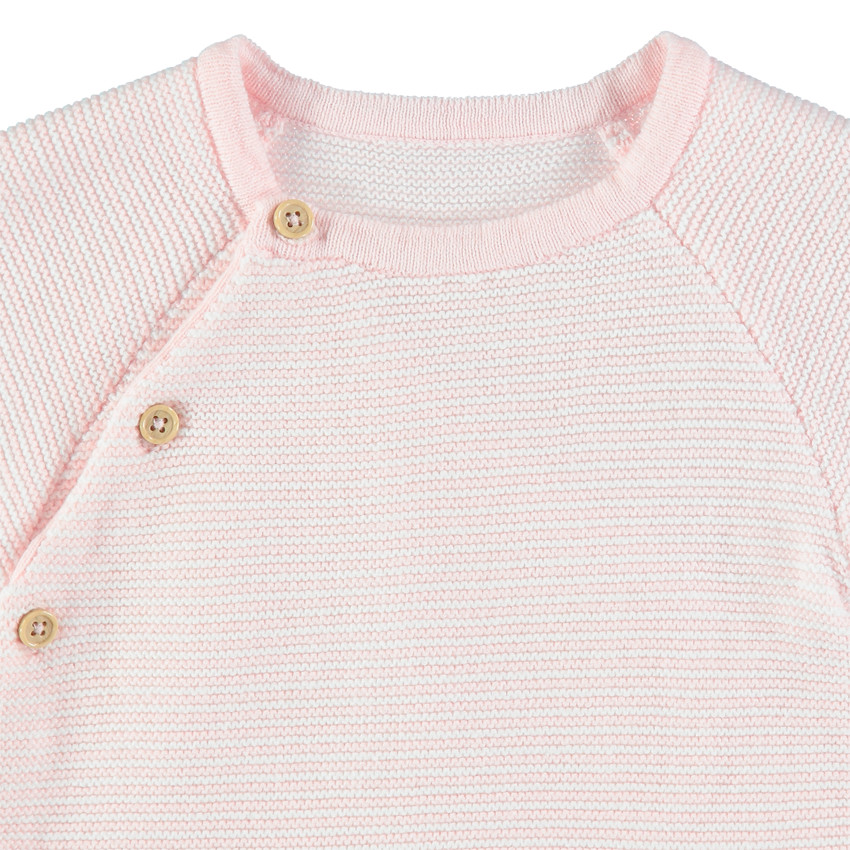 Gilet en coton bio maille épaisse boutonné 