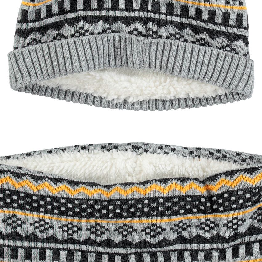 Ensemble imprimé doublé bonnet snood 