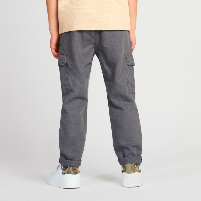 Pantalon cargo en toile unie pour garçon 
