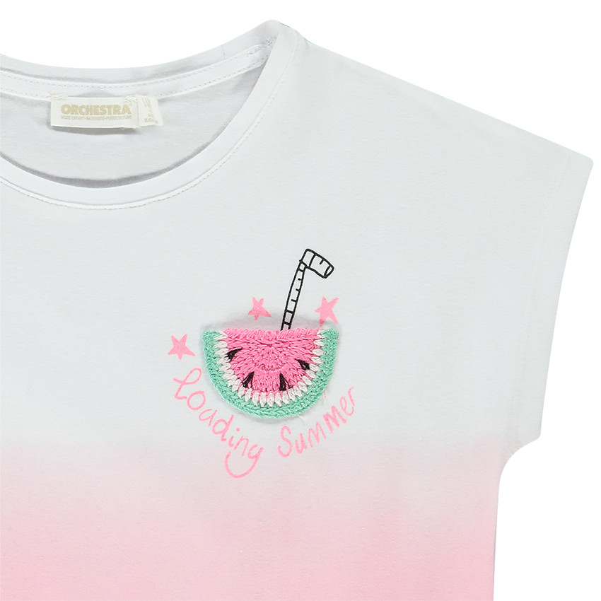 T-shirt manches courtes Tie & Dye pour fille Main T-shirt manches courtes Tie & Dye pour fille