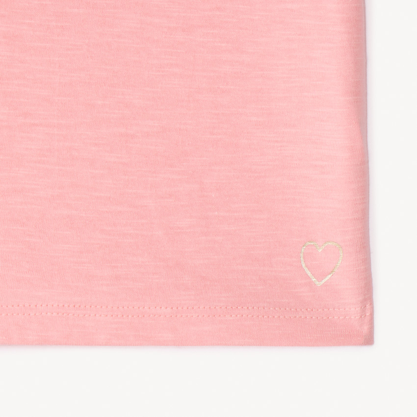 Lot de 3 t-shirts manches courtes print cœur pour fille 