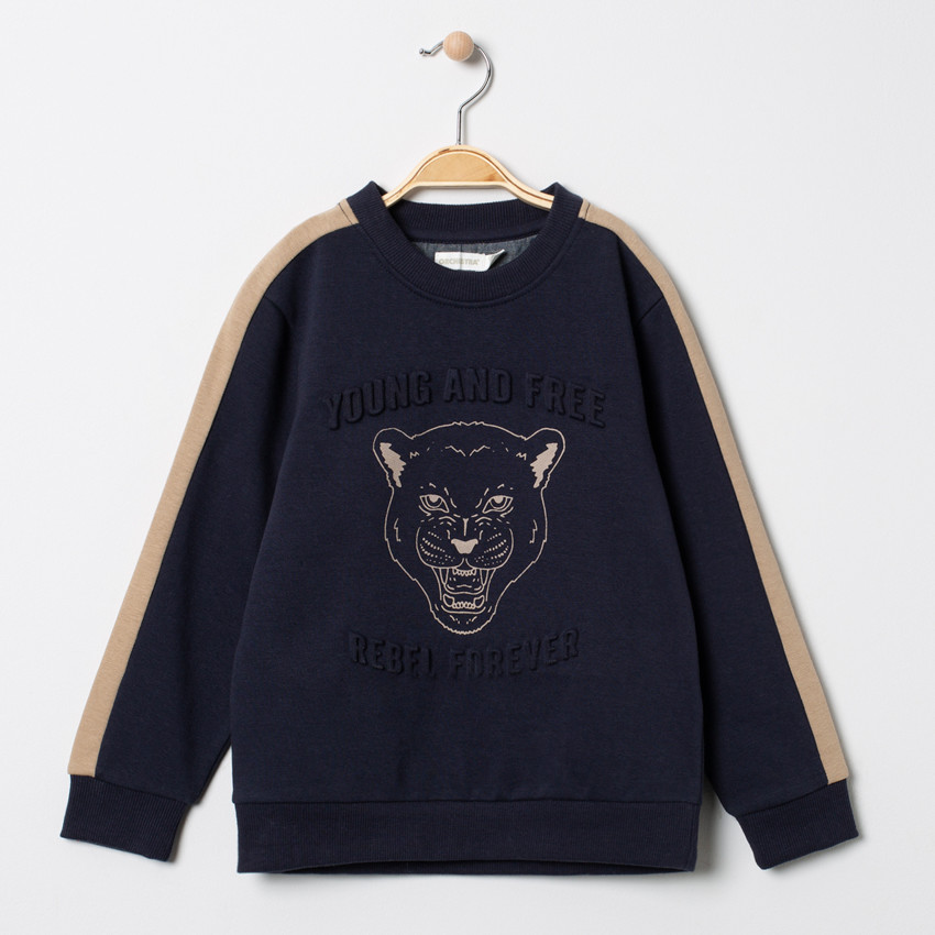 Sweat en molleton gratté print tigre 