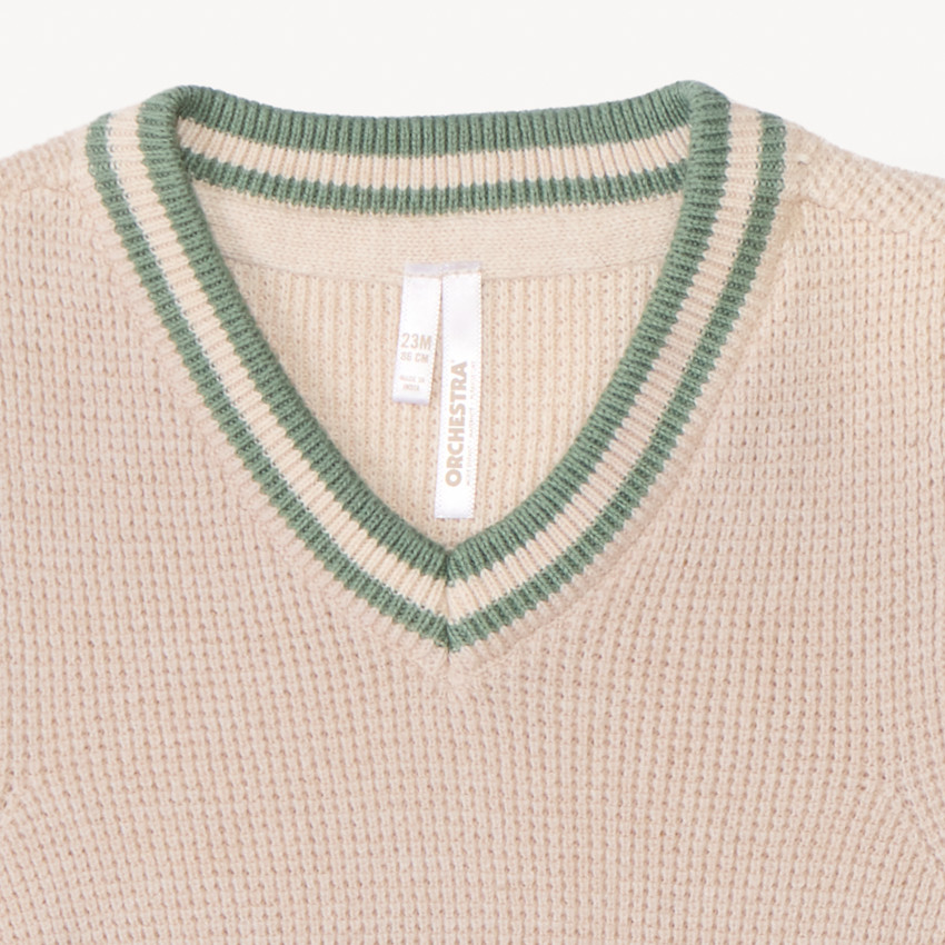 Pull sans manches en tricot uni pour bébé garçon 