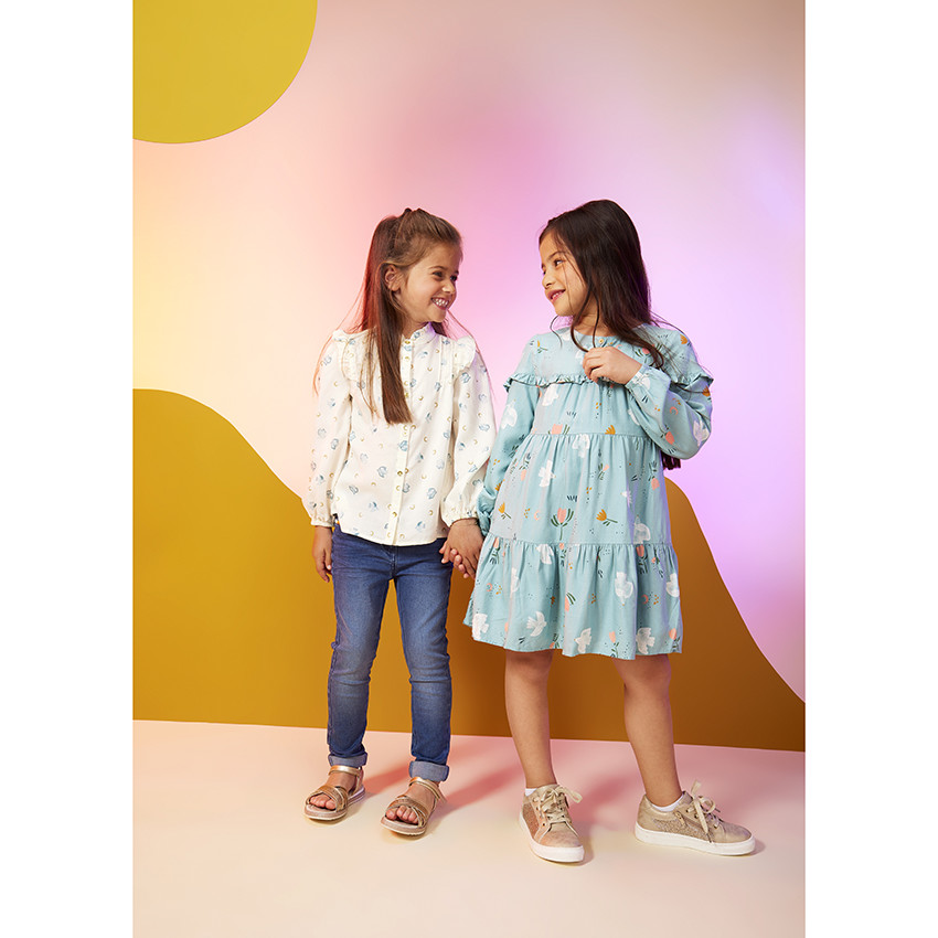 Chemise manches longues en lyocell imprimé fantaisie pour fille 
