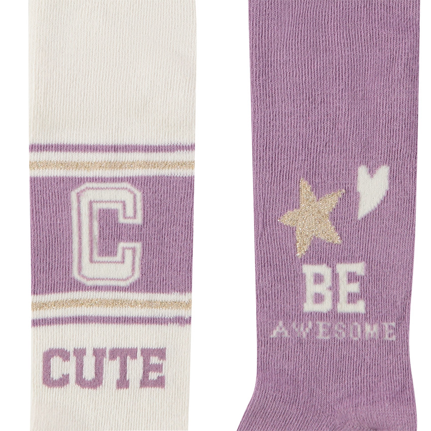 Lot de 2 paires de collants épais avec print fantaisie pour bébé fille 