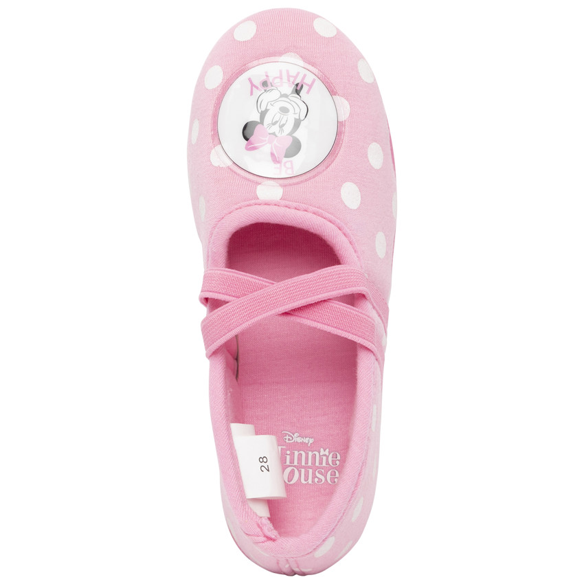 Chaussons roses à pois Minnie Disney Main Chaussons roses à pois Minnie Disney