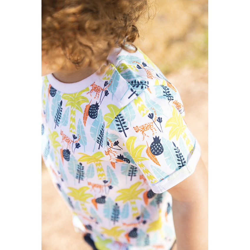 Ensemble de plage t-shirt et bermuda imprimé Savane pour bébé garçon 