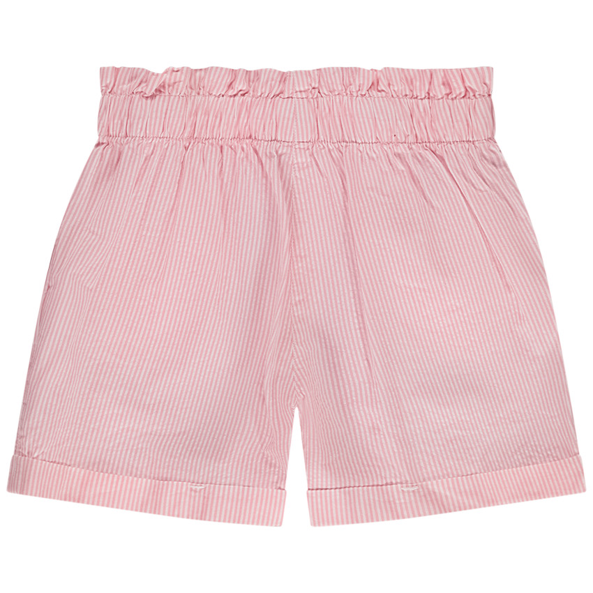 Short paperbag en toile rayée pour fille 