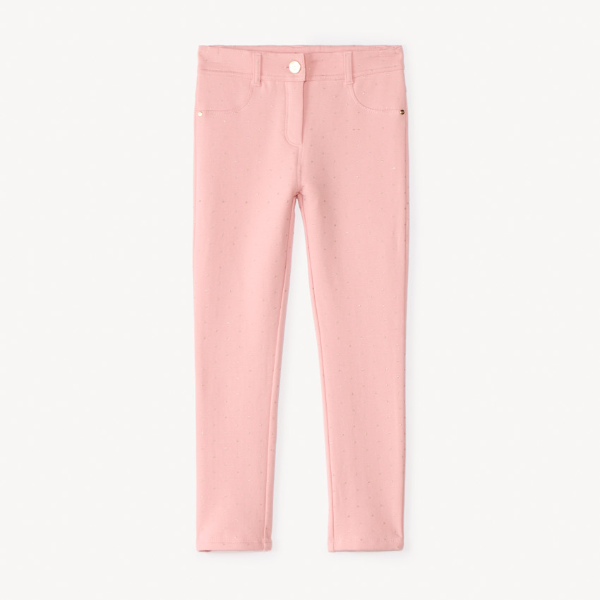 Pantalon skinny imprimé pois pailletés pour fille 