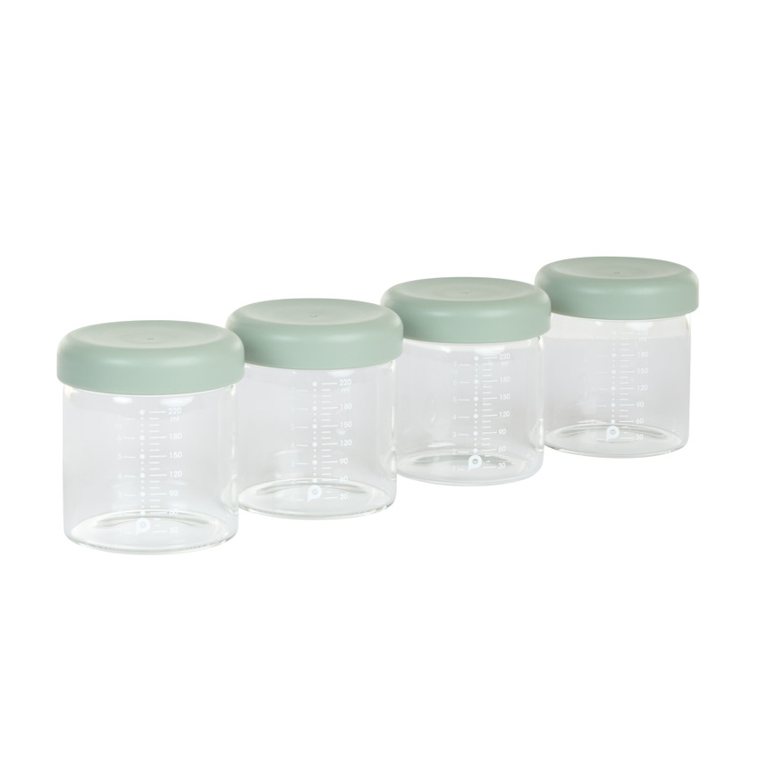 Lot de 4 pots de conservation en verre - 220 ml 