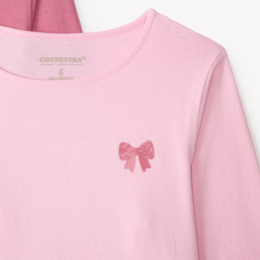 Lot de 5 t-shirts manches longues fille motifs fantaisie 