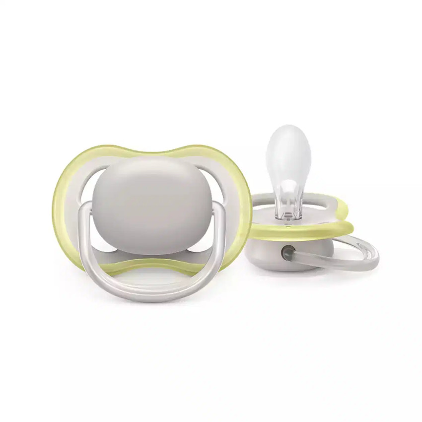 Sucette silicone Ultra Air 0-6m Combi Nuit/Jour 2pcs 