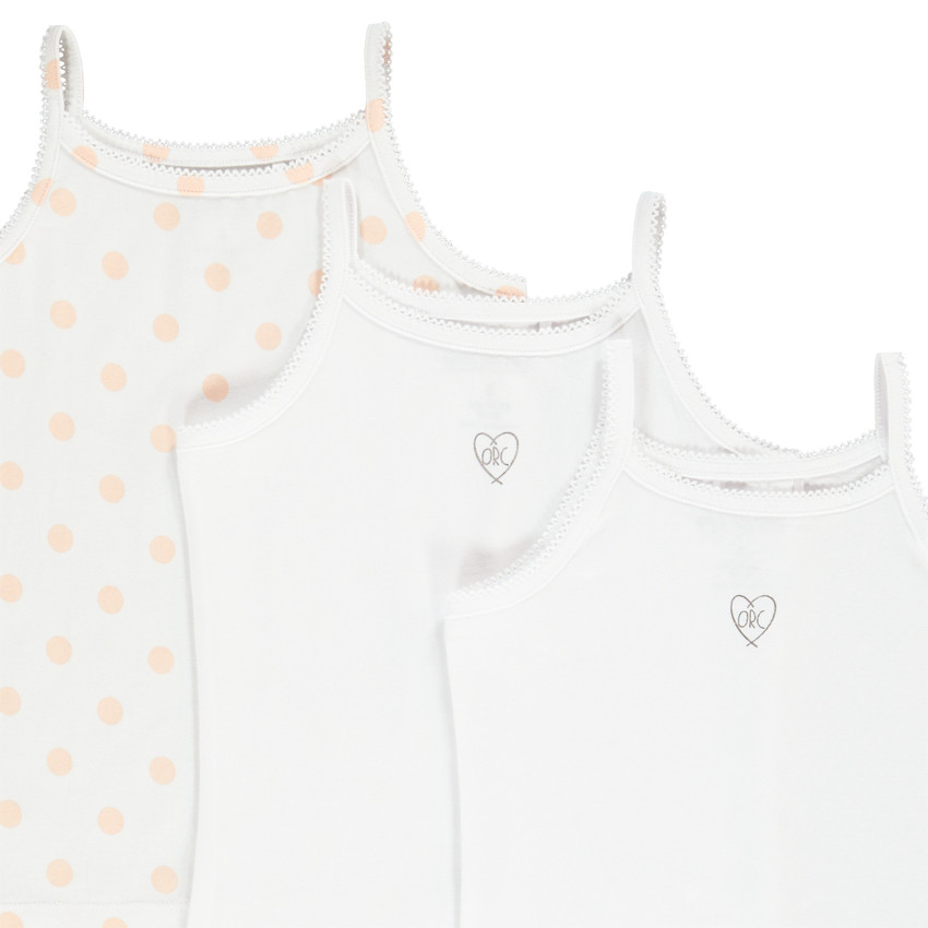 Lot de 3 maillots de corps à bretelles pour fille 