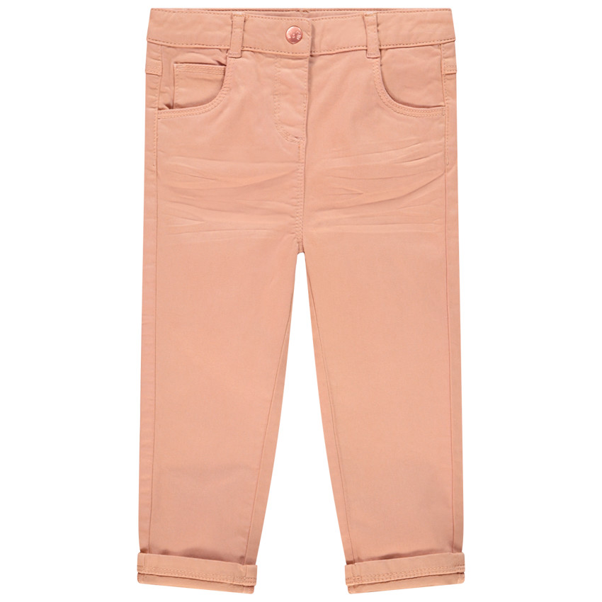 Pantalon uni en toile pour bébé fille