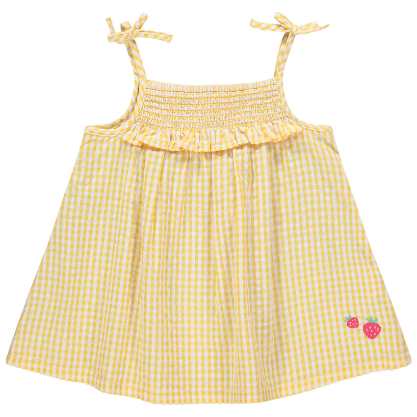 Top à fines bretelles et carreaux all-over 