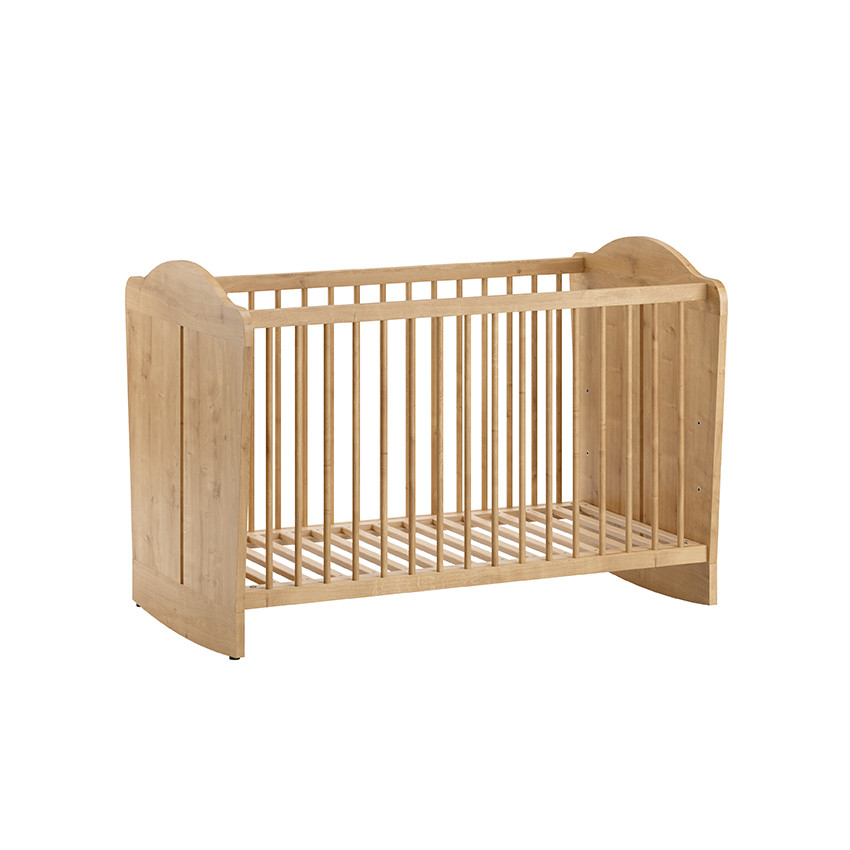 Lit bébé 60 x 120 cm à bascule Megève aspect chêne 