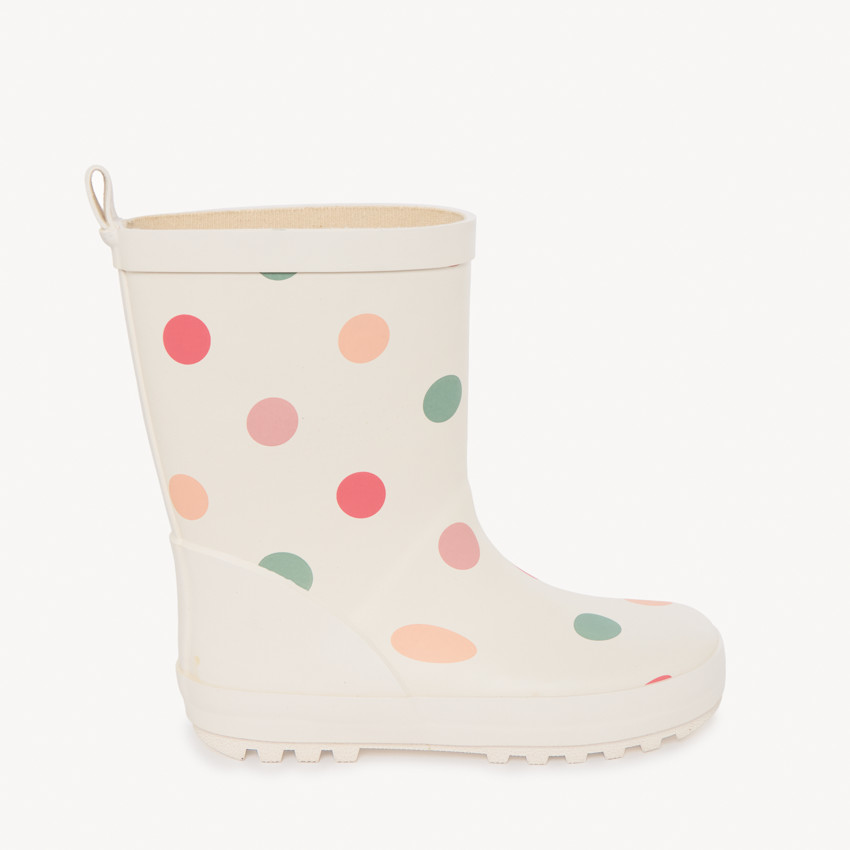 Bottes de pluie imprimé pois pour fille 