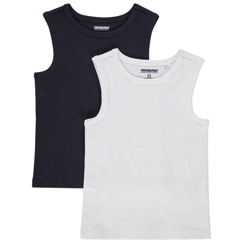 Lot de 2 débardeurs en coton unis pour bébé garçon