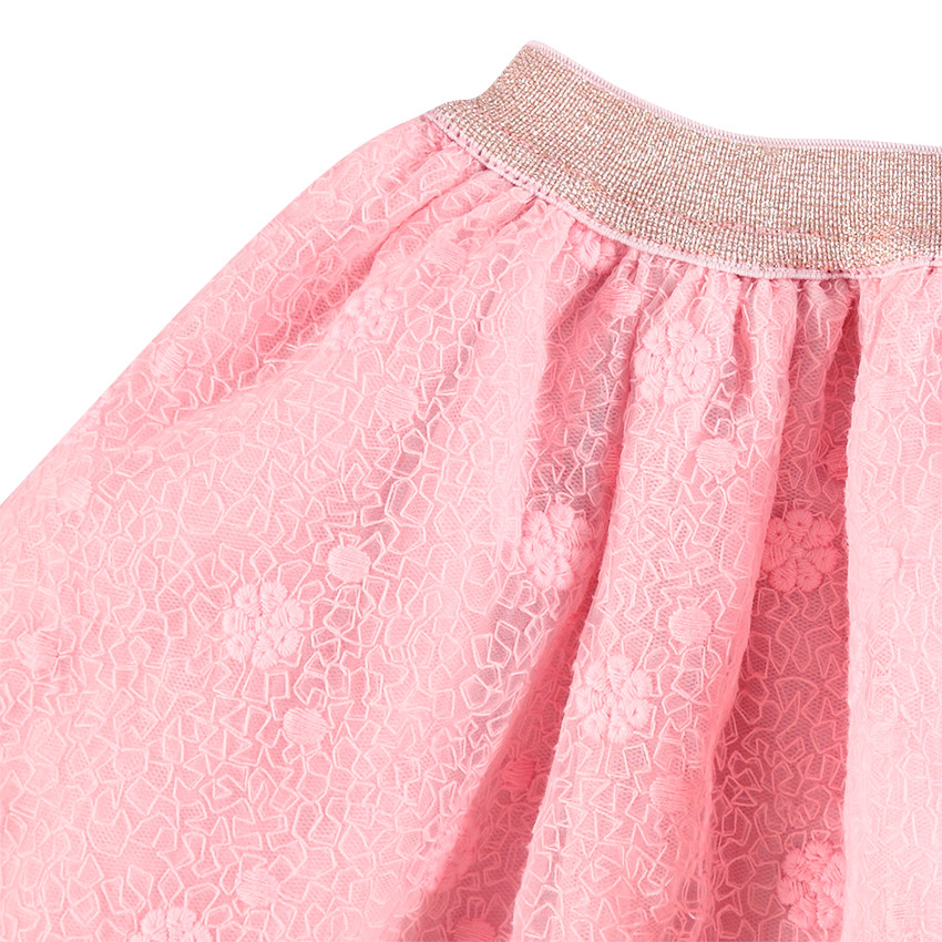 Jupe de cérémonie volantée en tulle à taille pailletée 