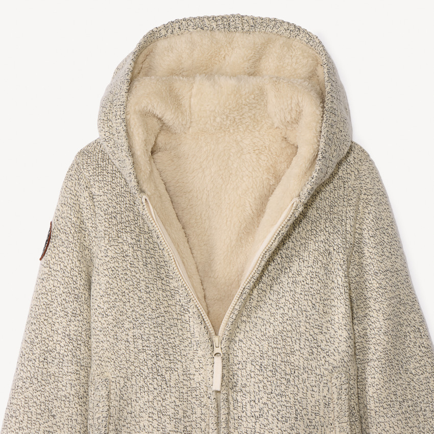 Gilet à capuche en tricot doublé sherpa pour garçon 