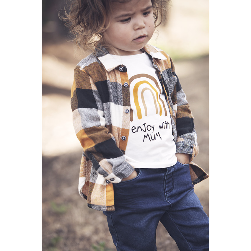 Chemise manches longues à carreaux pour enfant garçon 