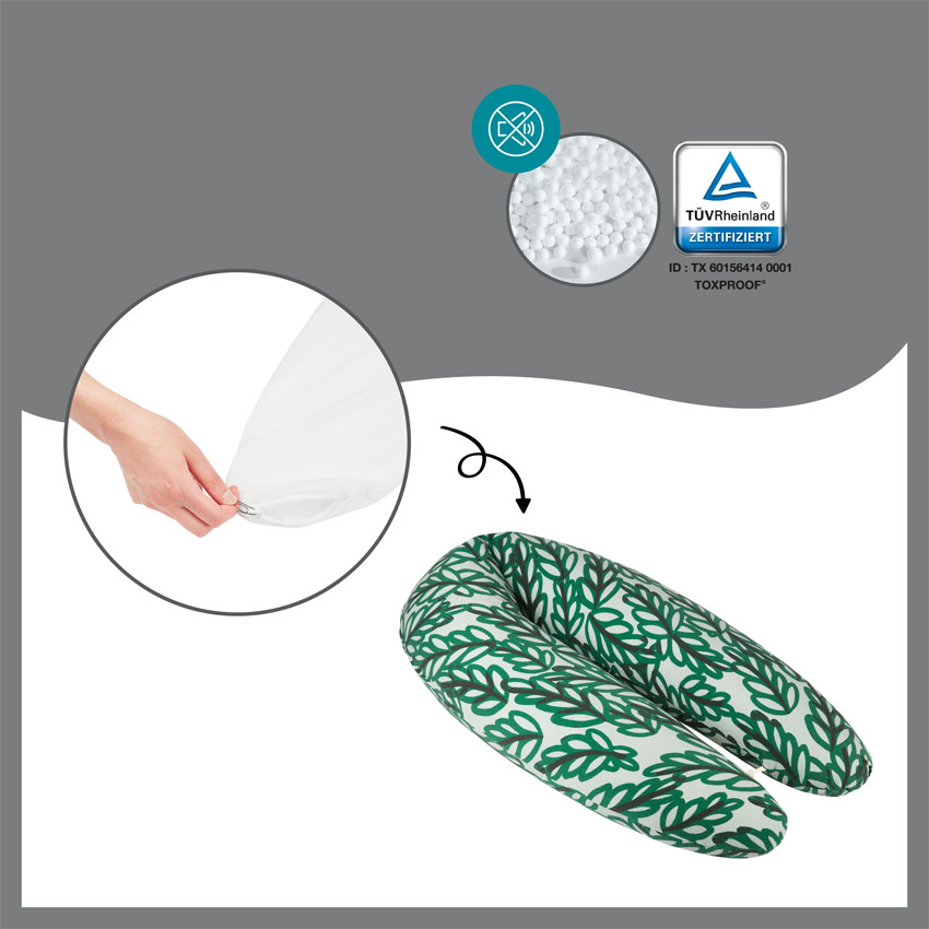 Coussin de grossesse B.Love - Végétal vert 