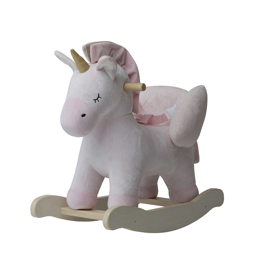 Licorne à bascule rose clair 