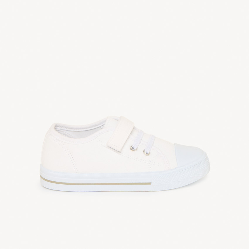 Baskets basses en toile à lacets élastiques + velcro pour garçon 