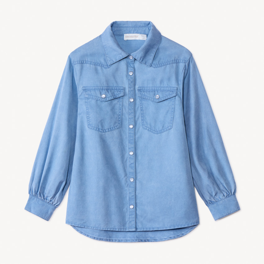 Chemise manches longues style western pour fille