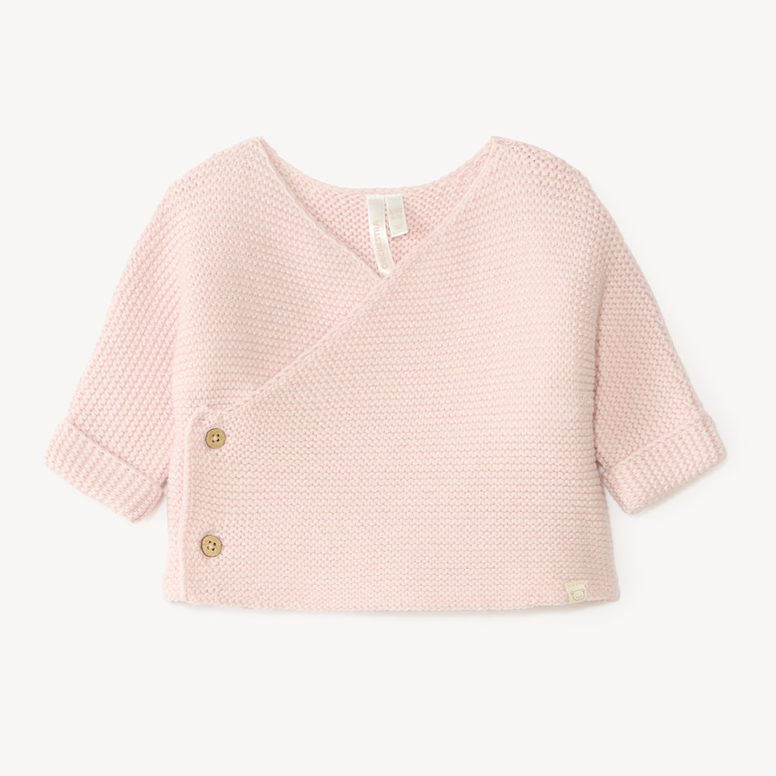 Gilet brassière en tricot uni bébé fille