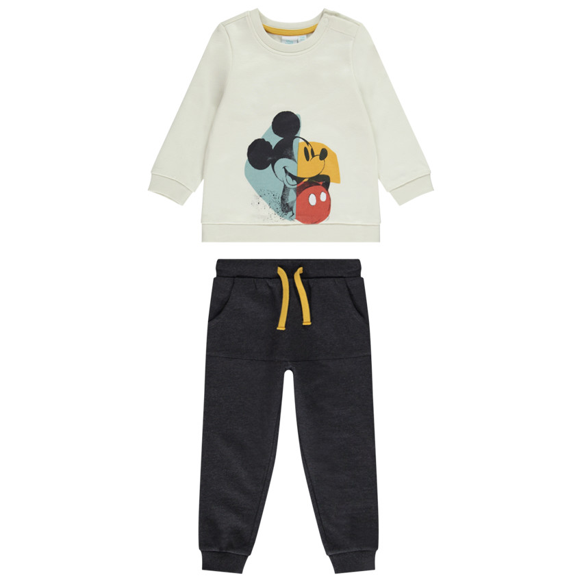Ensemble en molleton gratté sweat print Mickey Disney + jogging pour bébé garçon
