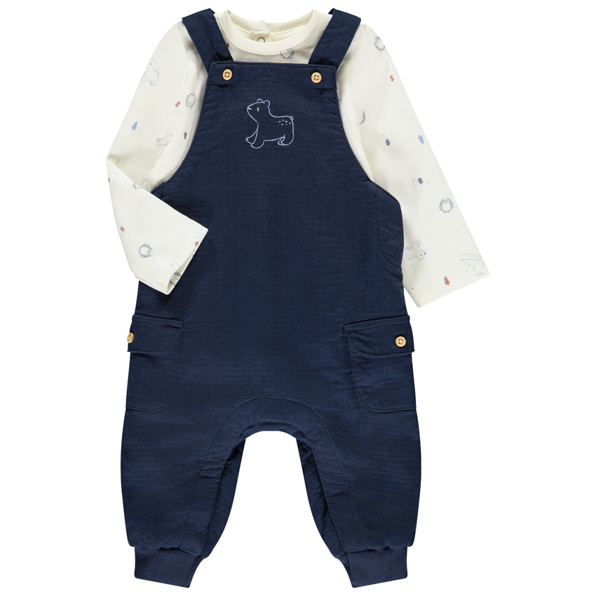 Ensemble salopette + t-shirt fantaisie pour bébé garçon 