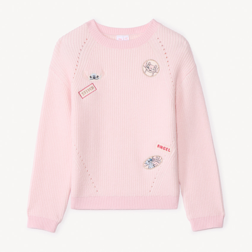Pull en tricot patché Stitch & Angel Disney pour fille