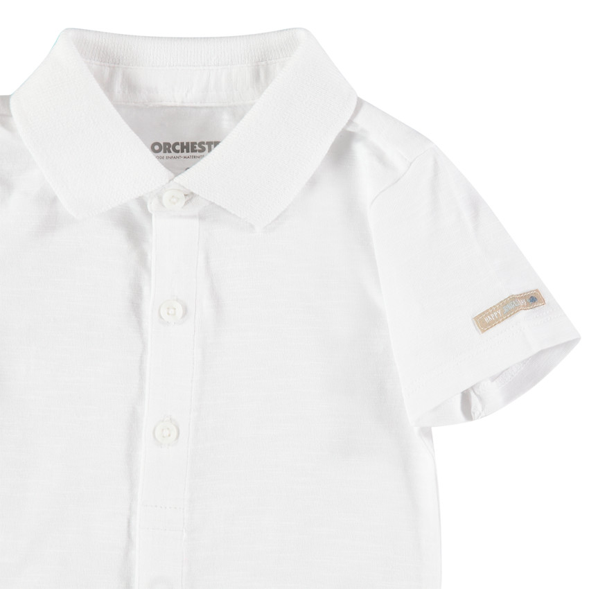 Body manches courtes col polo en coton bio 