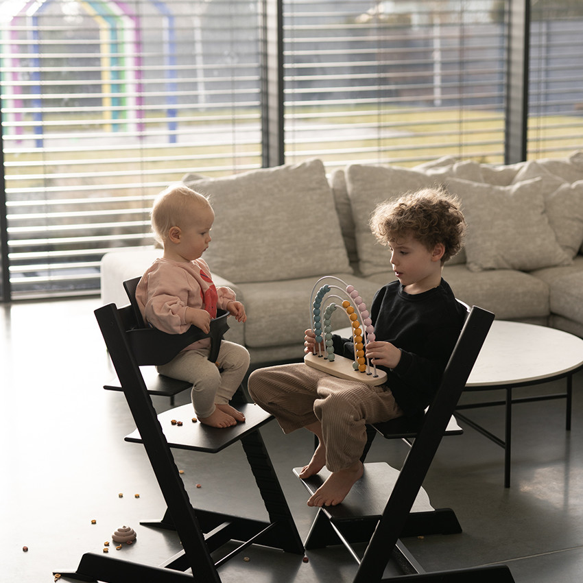Chaise haute évolutive Tripp Trapp + Baby Set et Newborn Set - Noir 