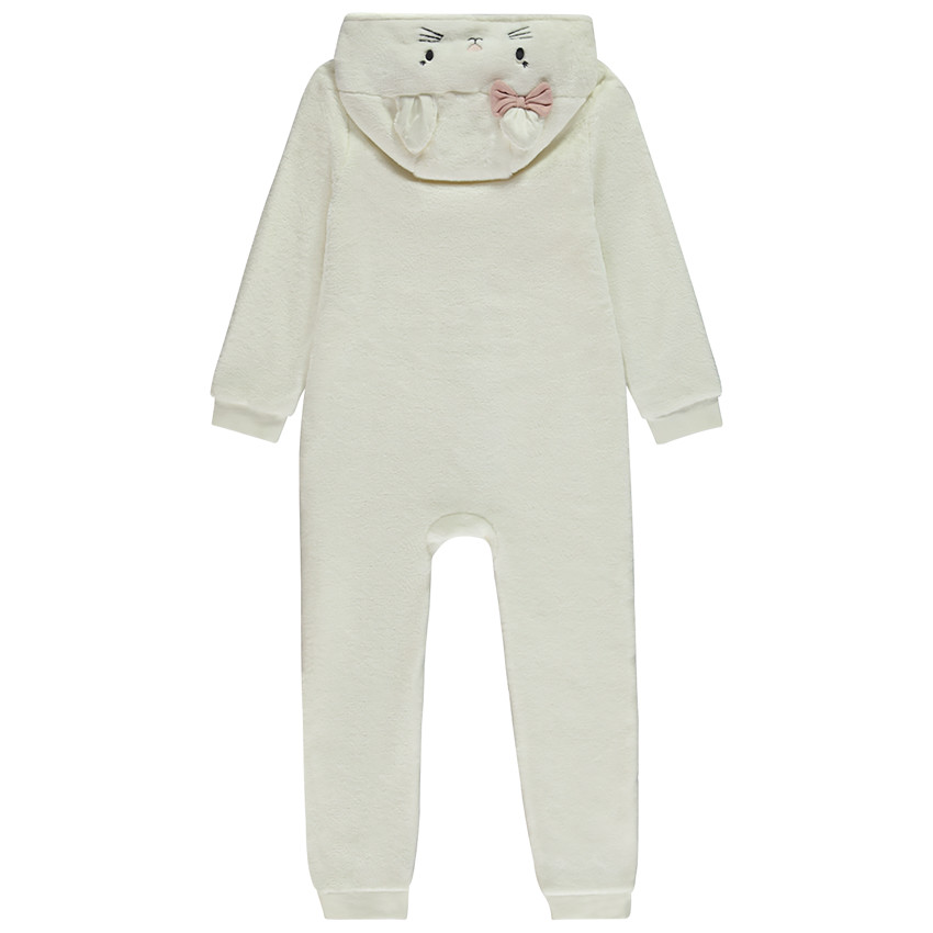 Surpyjama en sherpa avec capuche fantaisie chat pour fille 