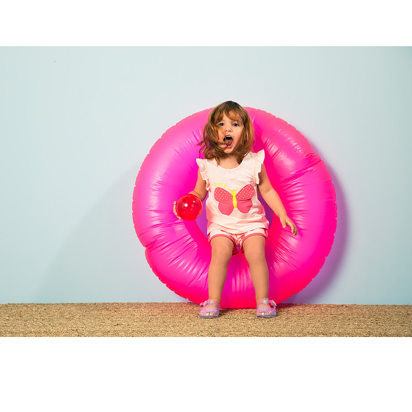 Ensemble de plage débardeur avec papillon en relief + short pour bébé fille 