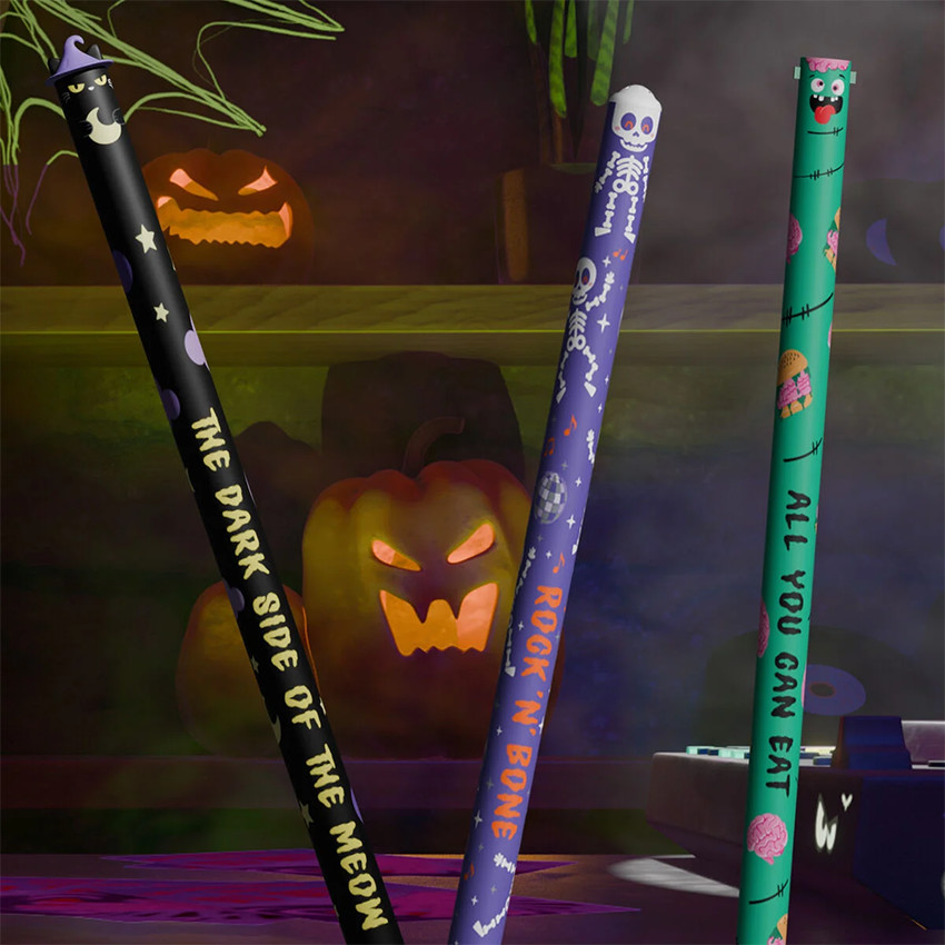 Set de 3 stylos gel effaçables The Boo Crew Halloween 
