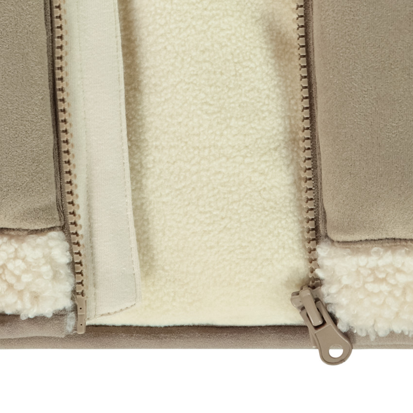 Veste en sherpa bouclettes et poches suédine pour garçon 