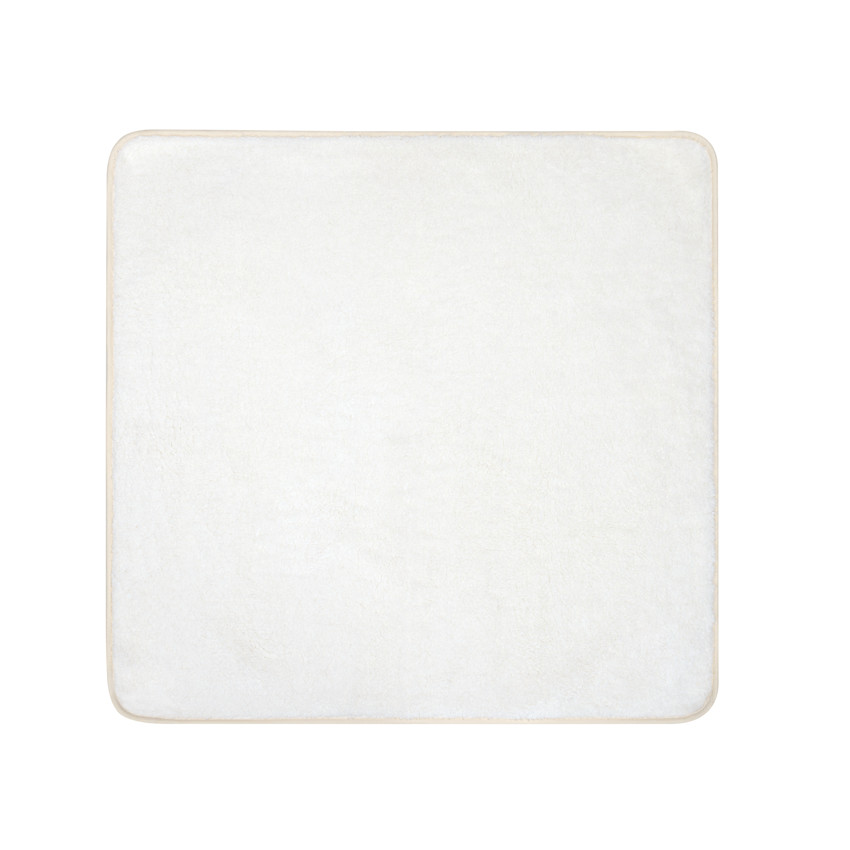 Couverture bi-matière 80 x 80 cm imprimé moutons La Vie à la Ferme beige 